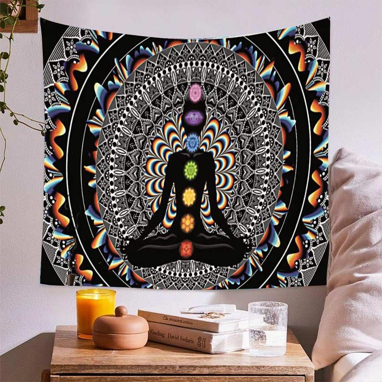 Chakra Vintage Meditating Yoga Tapestry