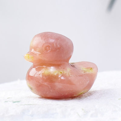 Olivenorma 1.2Inch Quartz Crystal Duck Carving Gemstone Decoration - Peach Blossom Stone - image 38