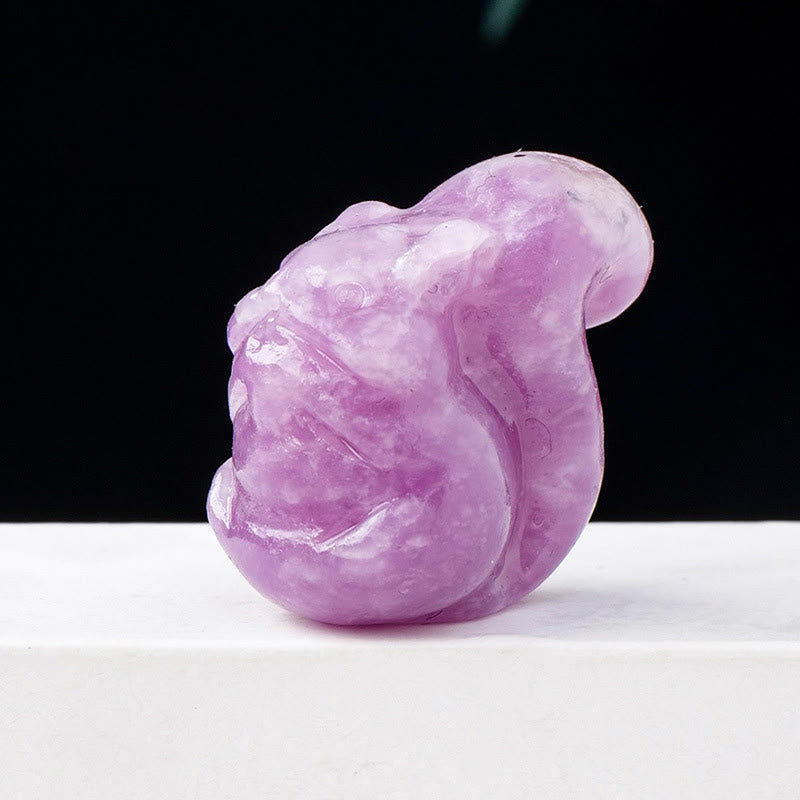 Olivenorma Natural Crystal Squirrel Carving Ornament Gemstone Decoration - Lepidolite - image 32