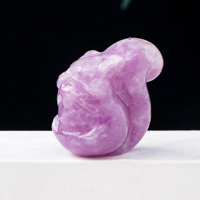 Olivenorma Natural Crystal Squirrel Carving Ornament Gemstone Decoration - Lepidolite - image 32