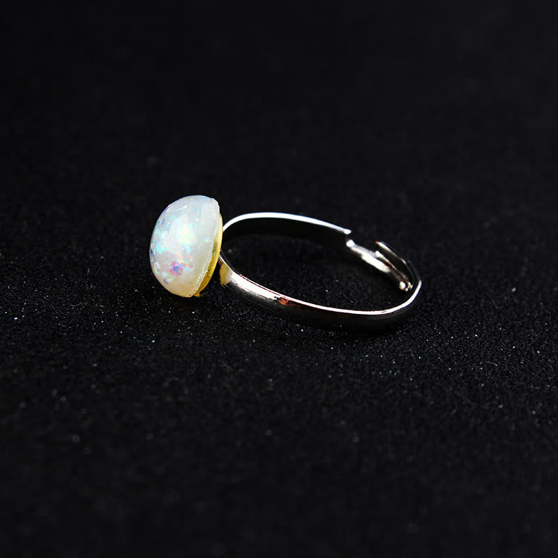 Olivenorma Opal Moonstone Simple Half Circle Adjustable Ring