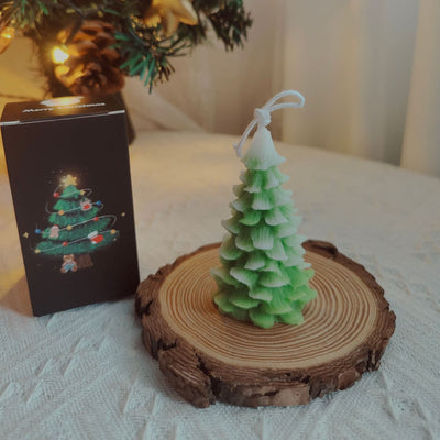 Olivenorma Carved Christmas Tree Candle