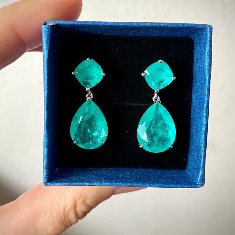 Paraiba Tourmaline Water Drop Eearrings