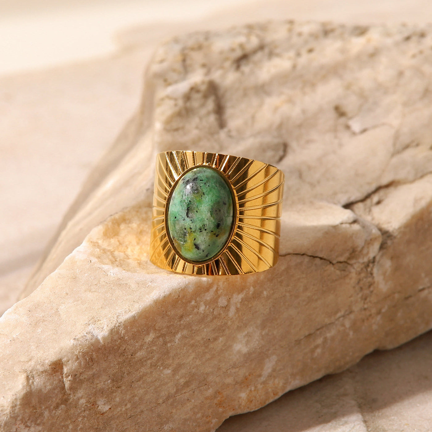 Olivenorma "African Turquoise Majesty" Wide African Turquoise Ring