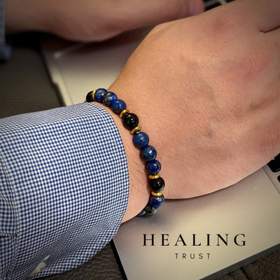 Olivenorma "Healing Trust" Lapis Lazuli Black Onyx Bracelet