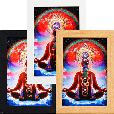 Olivenorma Yoga Meditation Posture Chakra Stone Photo Frame Decoration