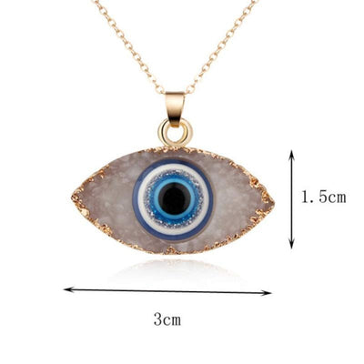 Olivenorma Clear Quartz Evil Eye Energy Necklace