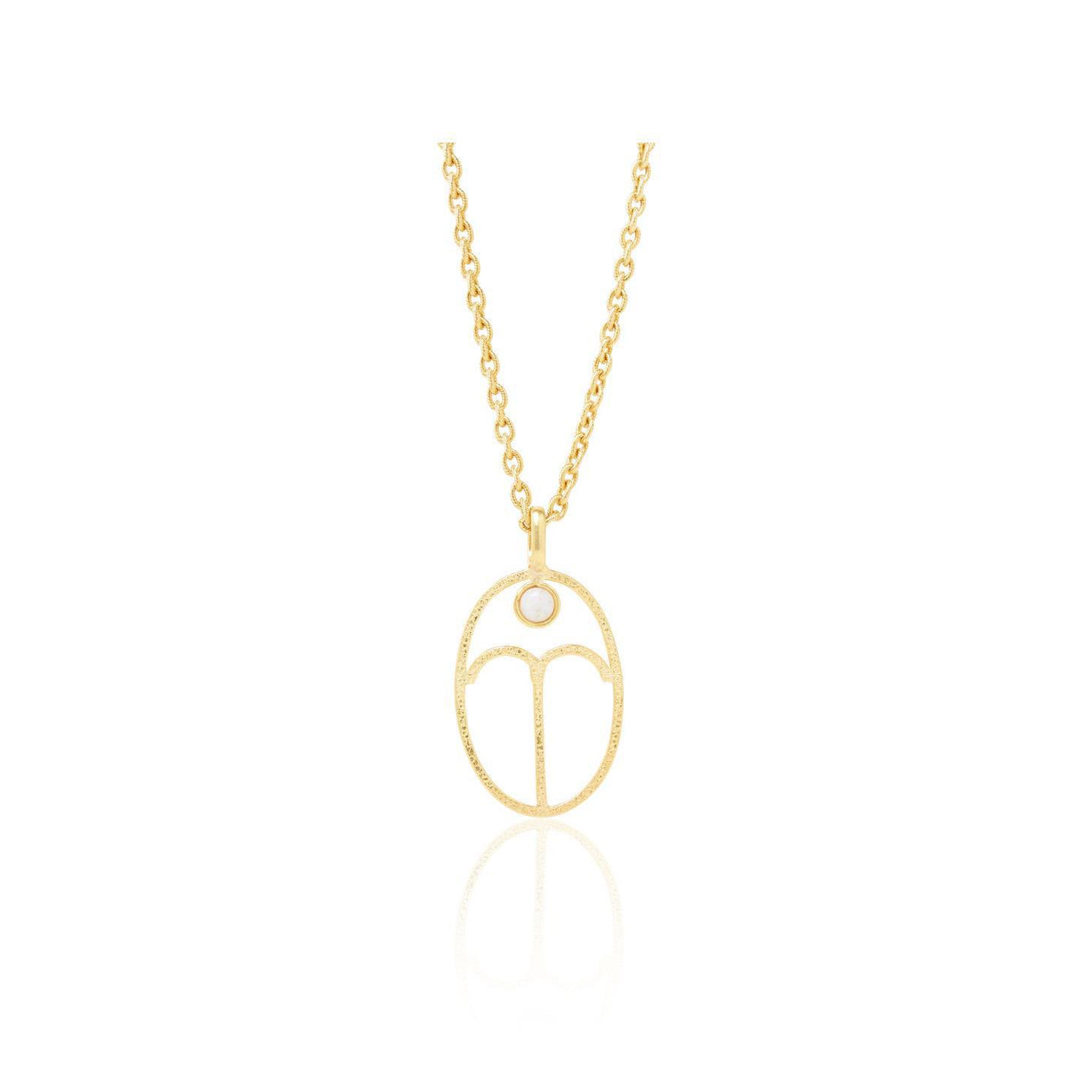 Olivenorma Hollow Zodiac Rune Birthstone Necklace