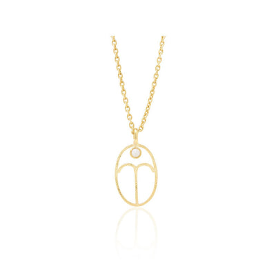 Olivenorma Hollow Zodiac Rune Birthstone Necklace