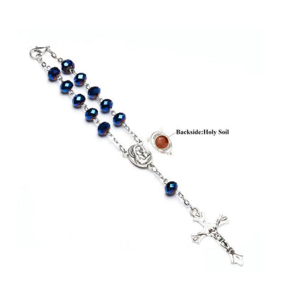 Olivenorma Crystal Rosary Cross Bracelet