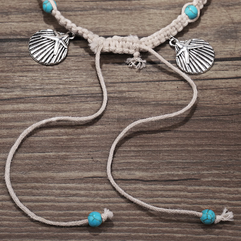 Olivenorma Turquoise Starfish Wave Charm Bracelet Anklet