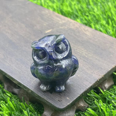Olivenorma 3.5cm Natural Crystal Owl Ornament Gemstone Decoration - Sodalite - image 43