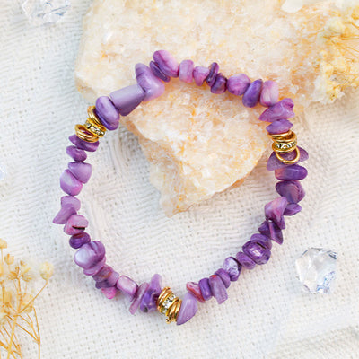 Olivenorma Irregular Stone Crystal Crushed Beads Bracelet