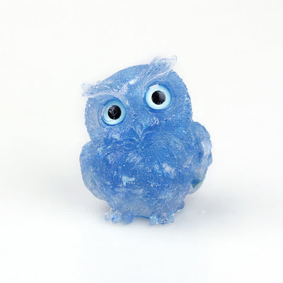 Olivenorma Natural Crystal Owl Gemstone Decoration - Aquamarine+Sequins - 2.28''(L) * 1.89''(W) * 1.53''(H) - image 27