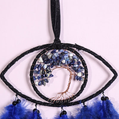 Olivenorma Sodalite Tree of Life Feather Dream Catcher