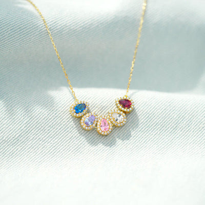 Olivenorma Tears Of Joy 1-8 Teardrop Birthstone Necklace