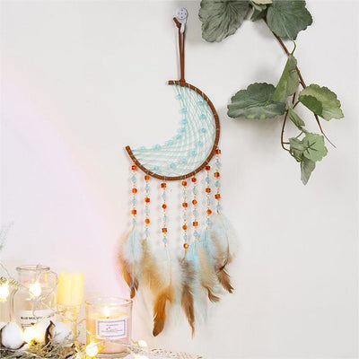 Olivenorma Blue Red Acrylic Beads Half Moon Shape Dream Catcher