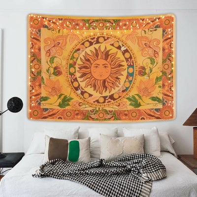 Olivenorma Burning Sun Flower Vines Floral Tapestry