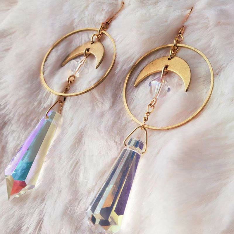 Olivenorma Natural Crystal Bohemian Earrings