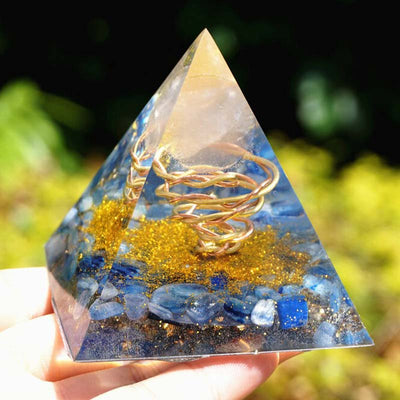 Olivenorma Kyanite Rose Quartz Orgone Pyramid