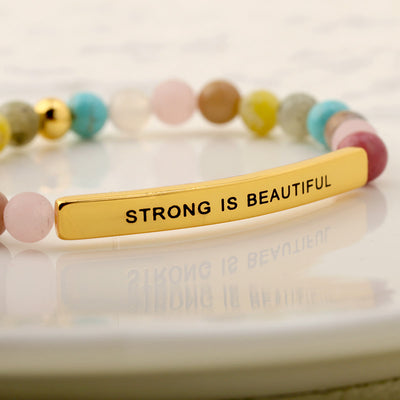 Olivenorma STRONGU IS BEAUTIFUL Engraving Bracelet