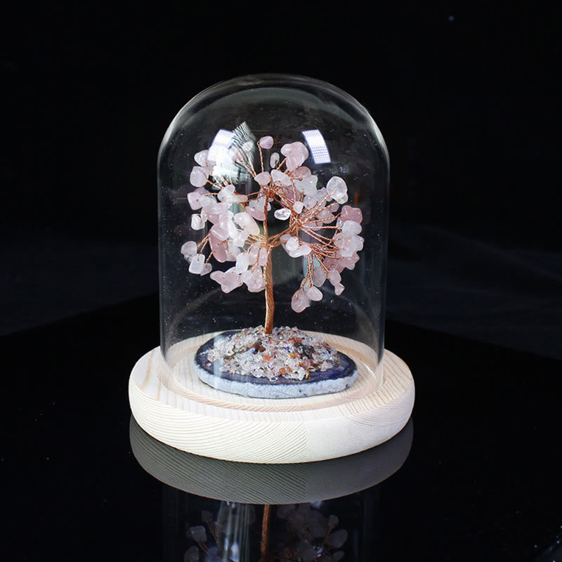 Olivenorma Natural Crystal Crushed Stone Flower Tree Glass Decoration