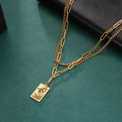 Olivenorma Tarot Card Double Chain Necklace