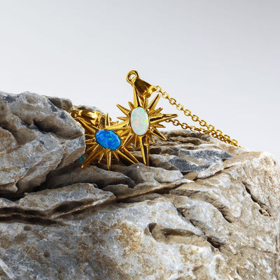 Olivenorma Natural Opal Light Star 18K Gold Necklace