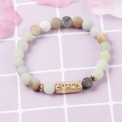 Olivenorma Natural Gemstone Strong Engraving Bracelet