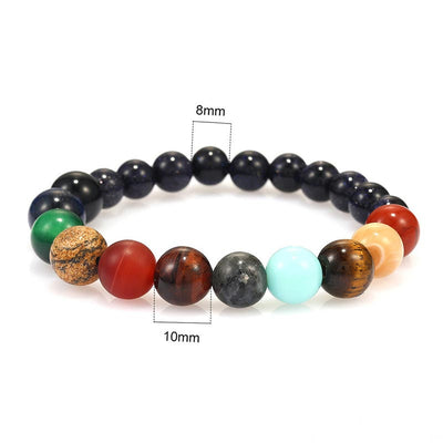 Olivenorma Cosmic Galaxy Colorful Stone Seven Chakra Yoga Bracelet