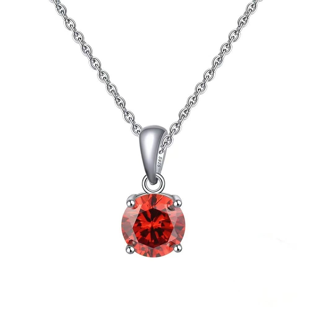 Olivenorma Multicolor Zircon Gemstone Four Claw Pendant Necklace