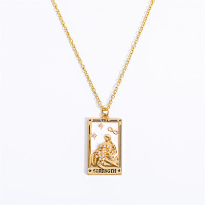 Olivenorma Zircon Electroplated Gold Tarot Oil Drop Necklace