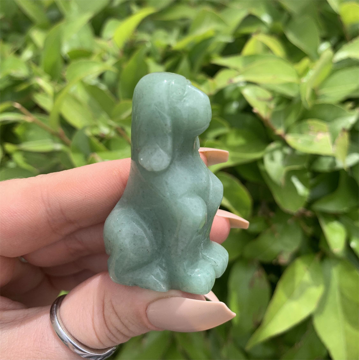 Olivenorma Green Aventurine Dog Stone Carving Gemstone Decoration