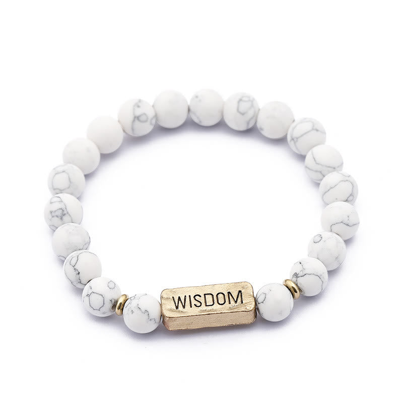 Olivenorma Natural Gemstone Wisdom Engraving Bracelet