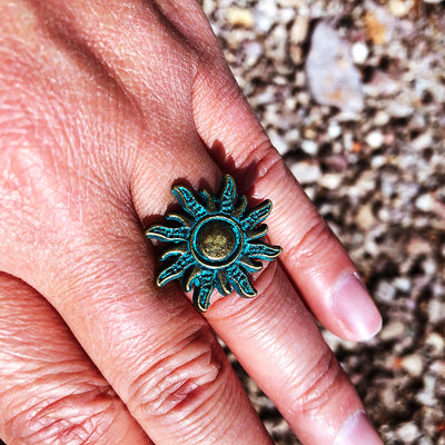 Olivenorma Gothic Exotic Bronze Dark Green Sun Ring