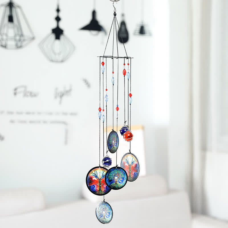 Olivenorma Tree of Life Butterfly Rainbow Wind Chime