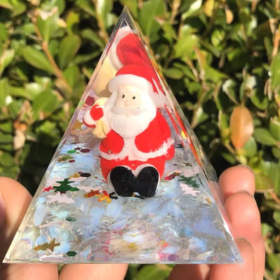 Olivenorma Christmas Santa With Moonstone Orgone Pyramid