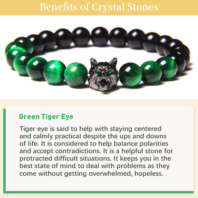 Olivenorma Green Tiger Eye Wolf Bracelet