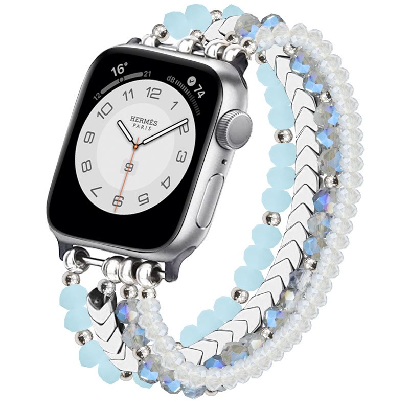 Olivenorma Alloy Arrow Crystal Beaded Watch Strap Bracelet