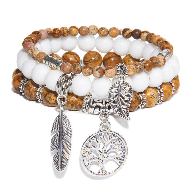 Olivenorma "Nature's Healing Moments" Tree Of Life 3 Pieces Bracelet Set