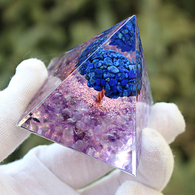 Olivenorma Lapis Lazuli Amethyst Tree Of Life Orgone Pyramid