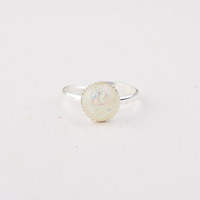 Olivenorma Opal Moonstone Simple Half Circle Adjustable Ring