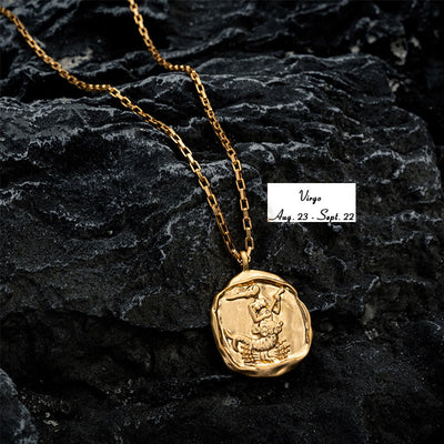 Olivenorma Zodiac Electroplated 18k Gold Titanium Steel Necklace