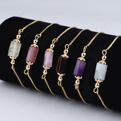 Olivenorma Delicate Natural Crystal Gold Chain Bracelet