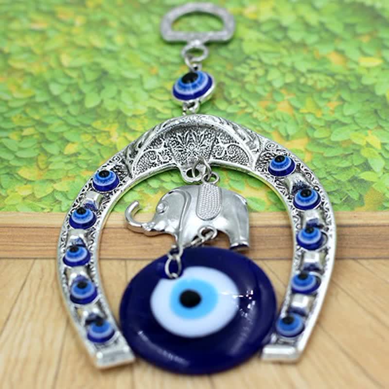 Olivenorma Blue Evil Eye & Elephant & Horseshoe Wall Decor