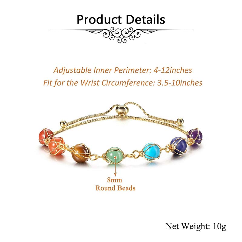 Chakra Natural Golden Color Adjustable Yoga Bracelet