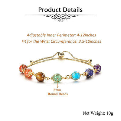 Chakra Natural Golden Color Adjustable Yoga Bracelet