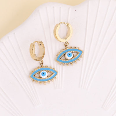 Olivenorma Color Epoxy Evil Eye Earrings