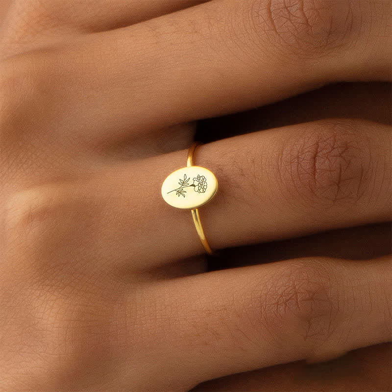Olivenorma Personalized Birth Flower Ring