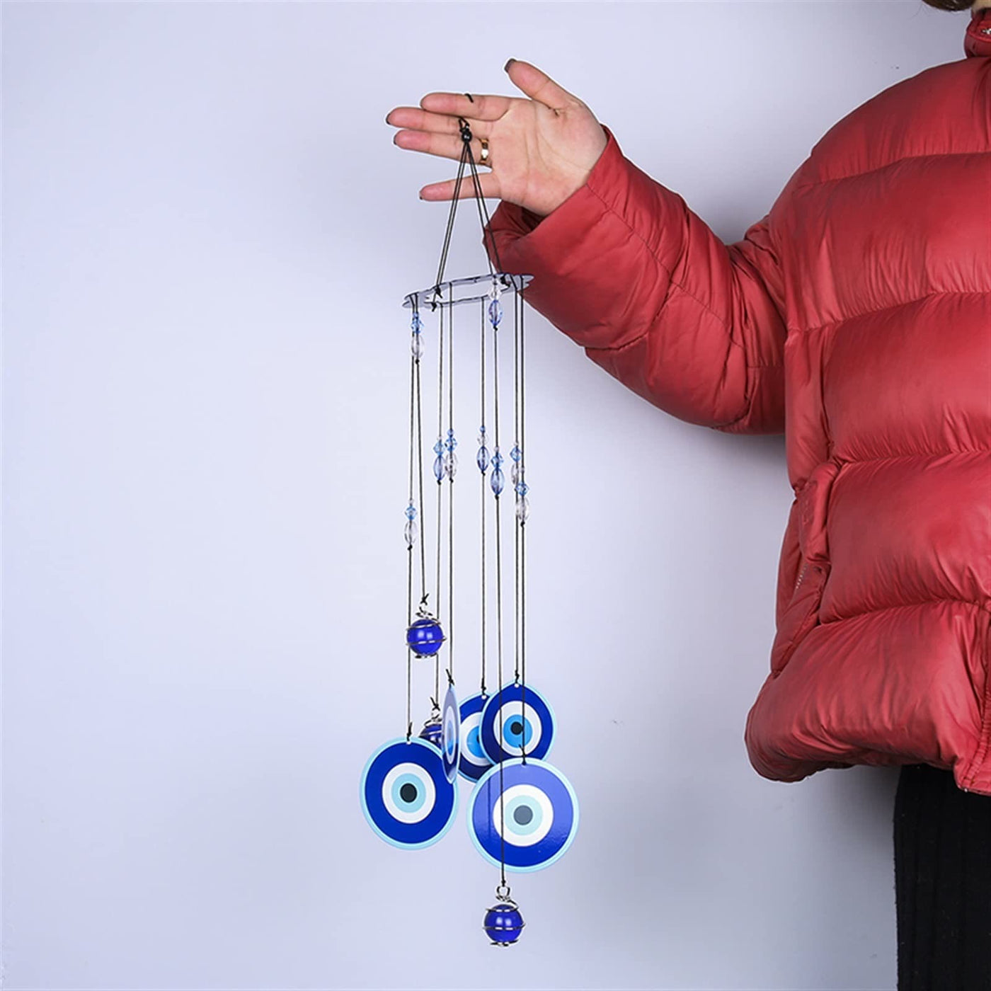 Olivenorma Blue Evil Eye Amulet Protection Wind Chime